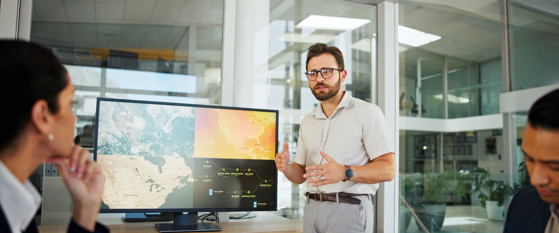 GIS specialist gives a presentation