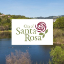 City of Santa Rosa logo over a landscape and water background