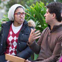 Winter Session students having a conversation