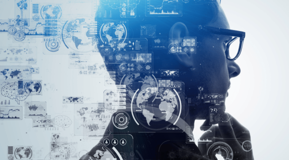 Man thinking about AI
